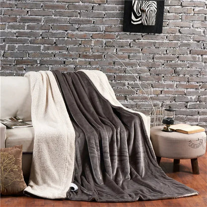 Wool Throw Blanket – Double-Sided Winter Bedspread