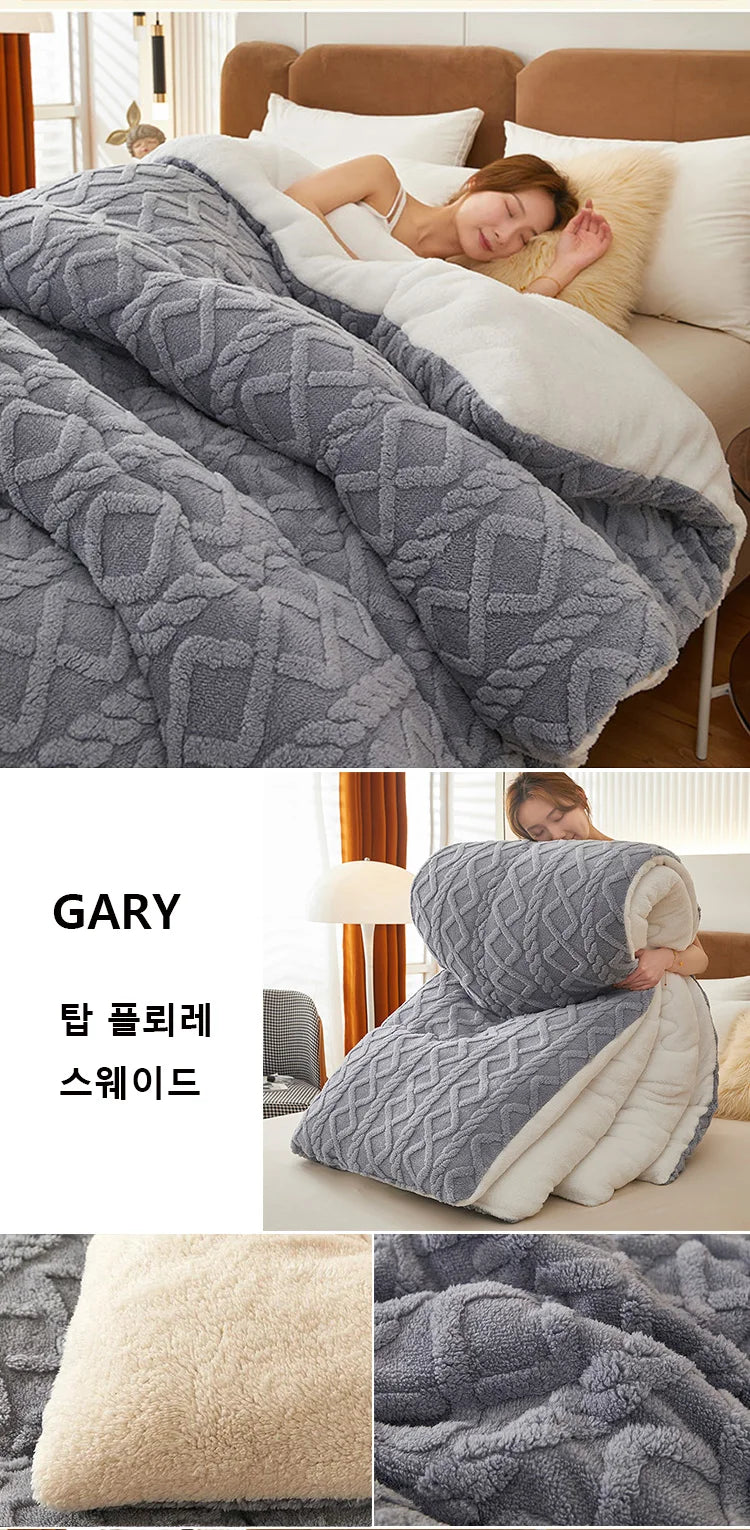 Super Thick Winter Blanket – Lamb Cashmere Weighted Quilt