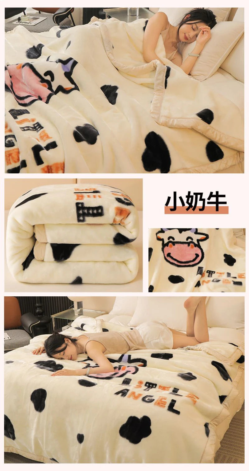Weighted Raschel Plush Blanket – Thick & Warm (1PC)