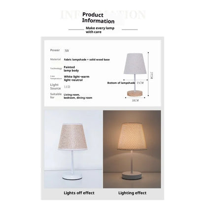 Solid Wood USB Desk Lamp – LED Bedside Night Light
