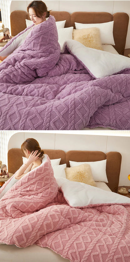 Super Thick Winter Blanket – Lamb Cashmere Weighted Quilt