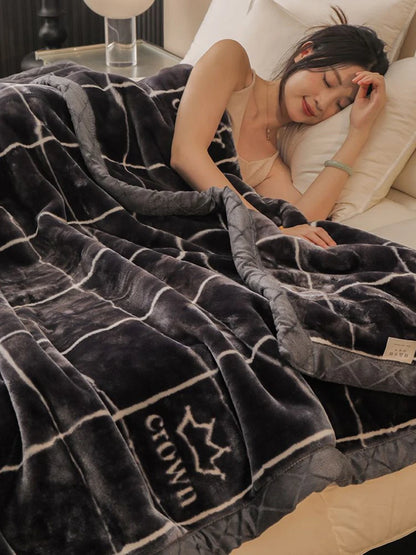 Weighted Raschel Plush Blanket – Thick & Warm (1PC)