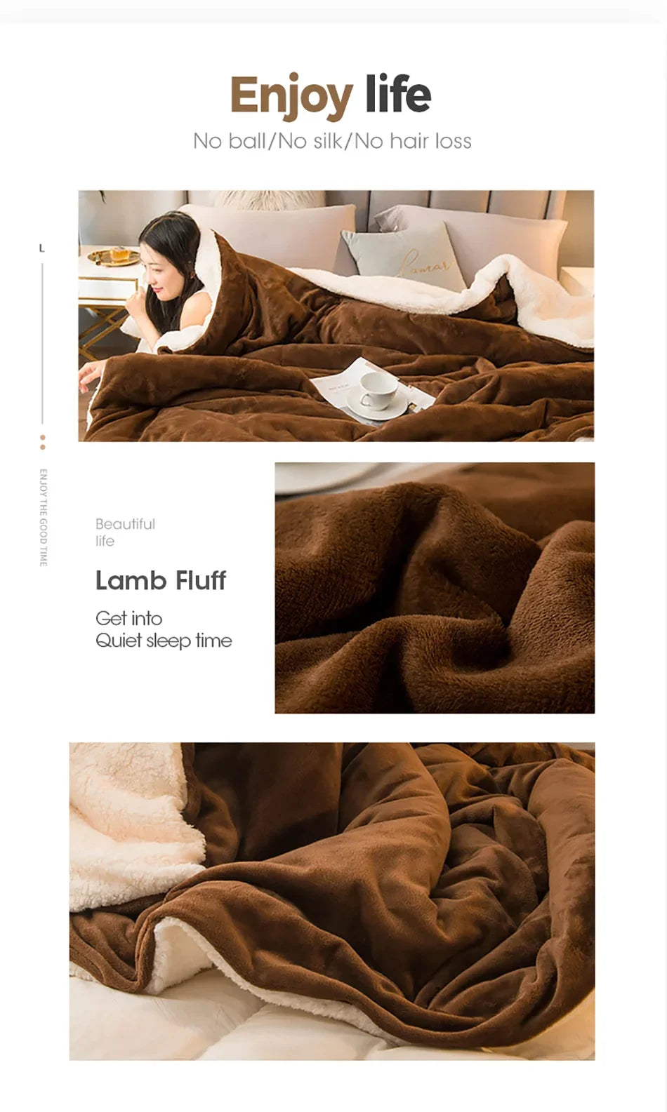 Wool Throw Blanket – Double-Sided Winter Bedspread