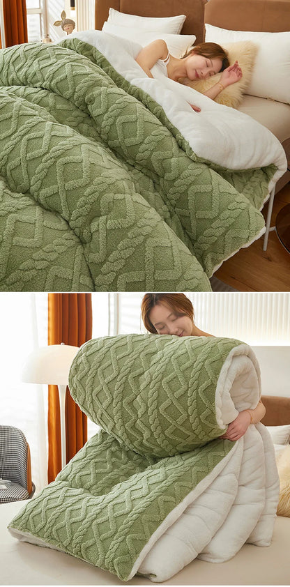 Super Thick Winter Blanket – Lamb Cashmere Weighted Quilt
