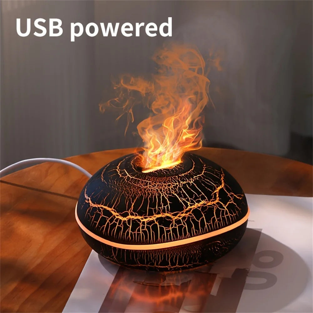 Aroma Flame Humidifier – Essential Oil Diffuser with Colorful Lights