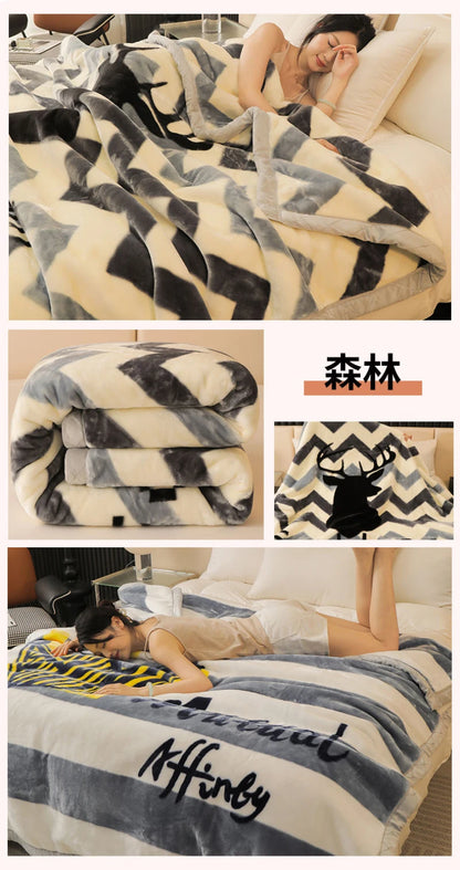 Weighted Raschel Plush Blanket – Thick & Warm (1PC)