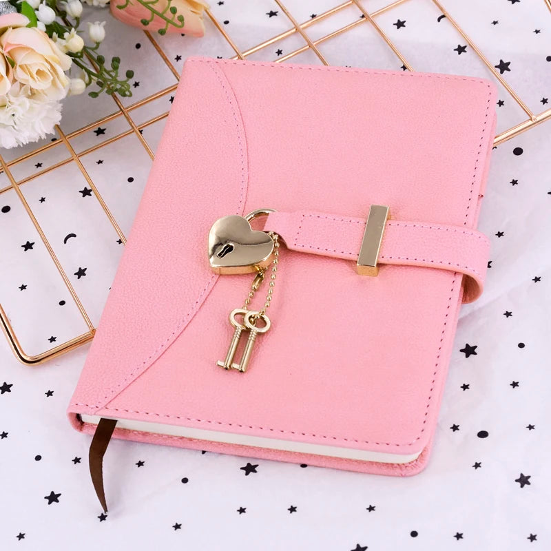 Heart Lock Secret Diary – B6 Leather Journal