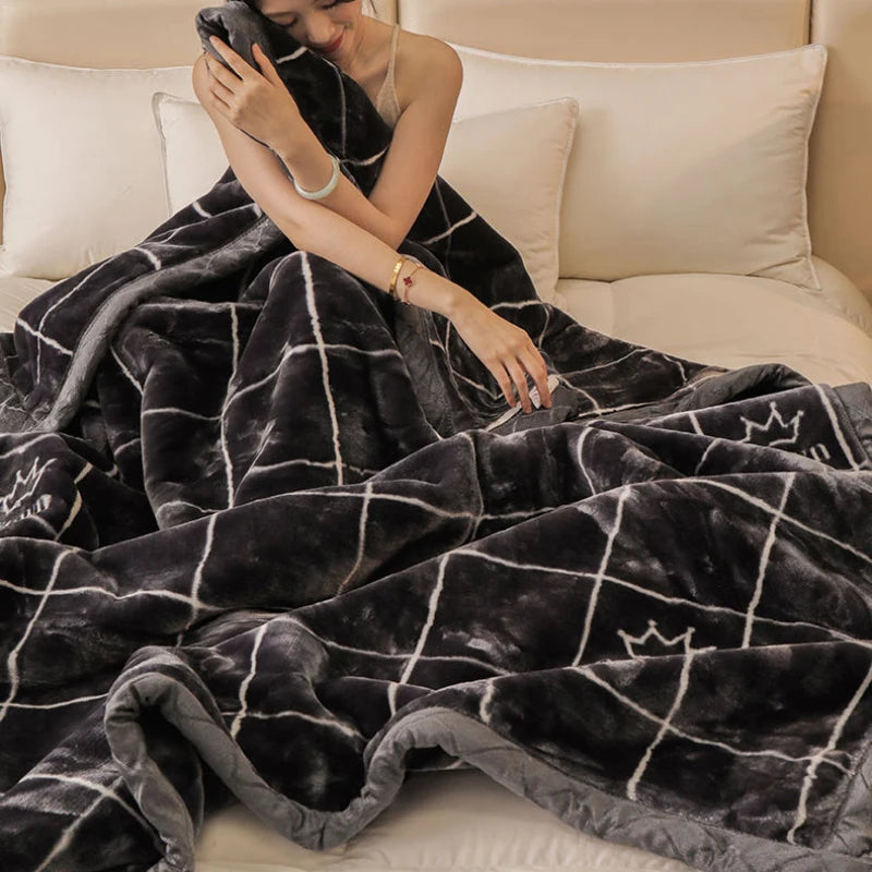Weighted Raschel Plush Blanket – Thick & Warm (1PC)
