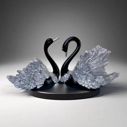 Couple Swan Sculpture Set