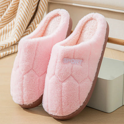 Thick-Soled Plush Cotton Slippers – Winter Indoor Unisex