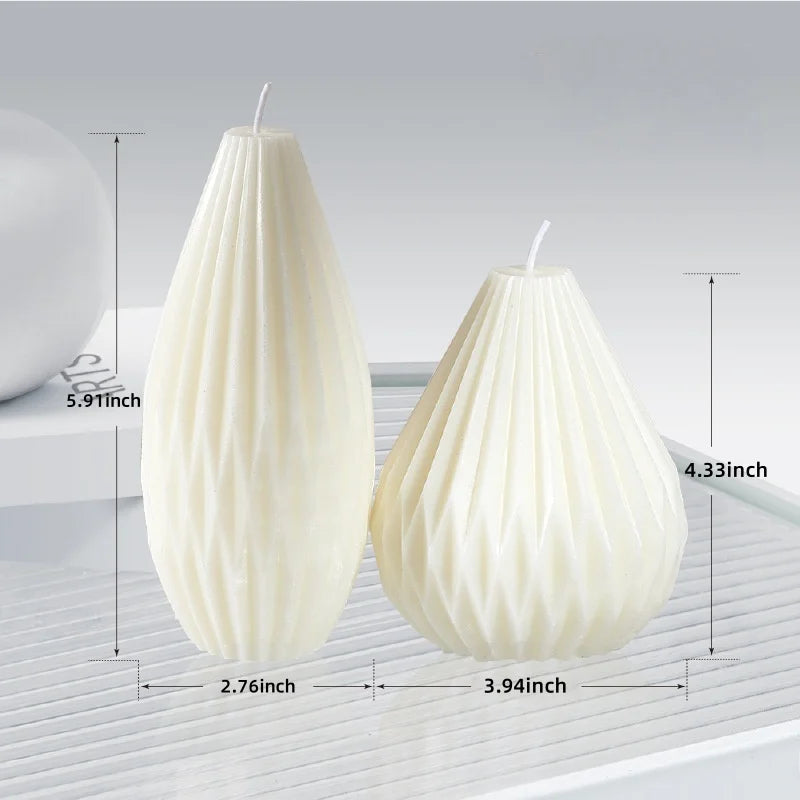 Large Ribbed Soy Wax Candle – Decorative Aromatherapy Pillar