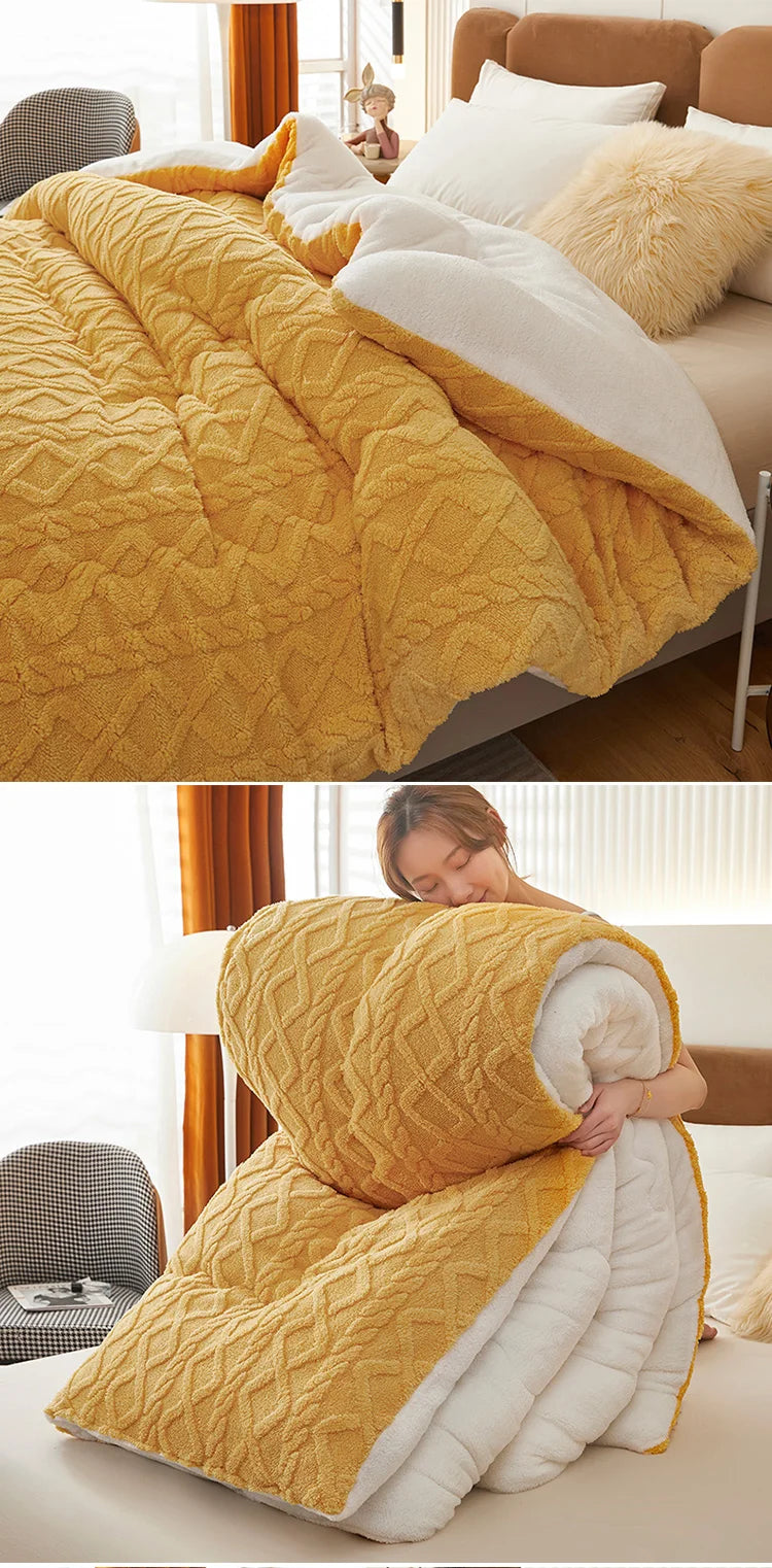 Super Thick Winter Blanket – Lamb Cashmere Weighted Quilt