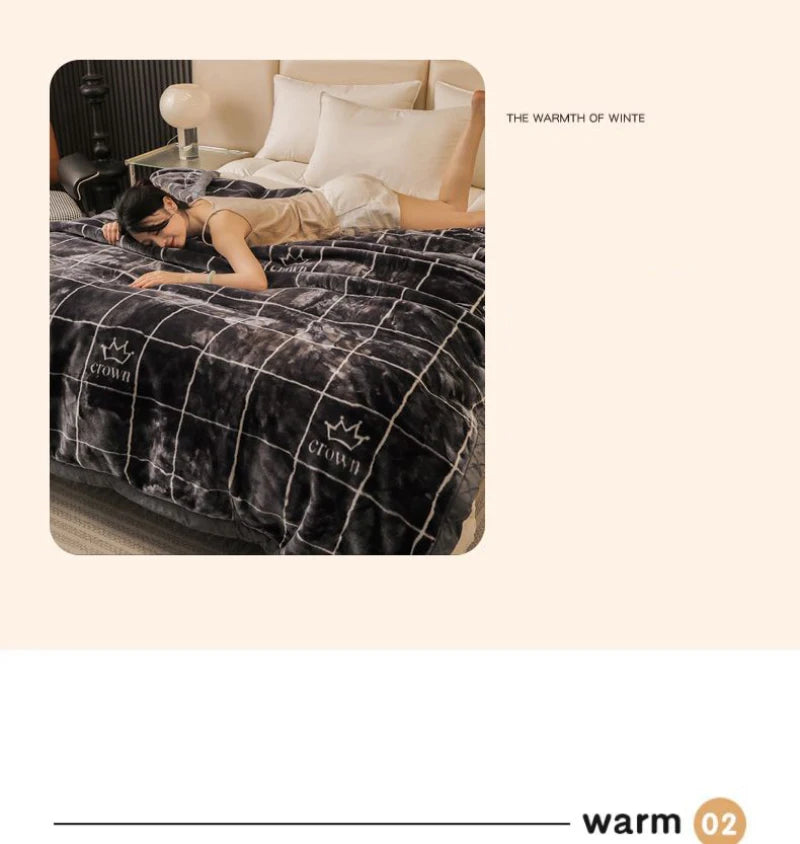 Weighted Raschel Plush Blanket – Thick & Warm (1PC)