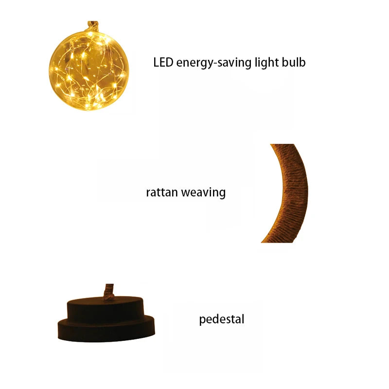 Nordic Moon White Ball LED Table Lamp – Romantic Night Light