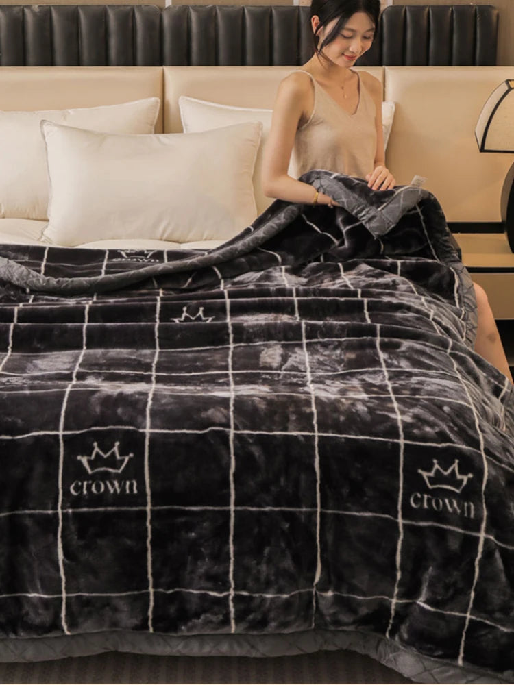 Weighted Raschel Plush Blanket – Thick & Warm (1PC)