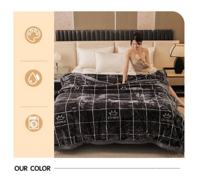 Weighted Raschel Plush Blanket – Thick & Warm (1PC)
