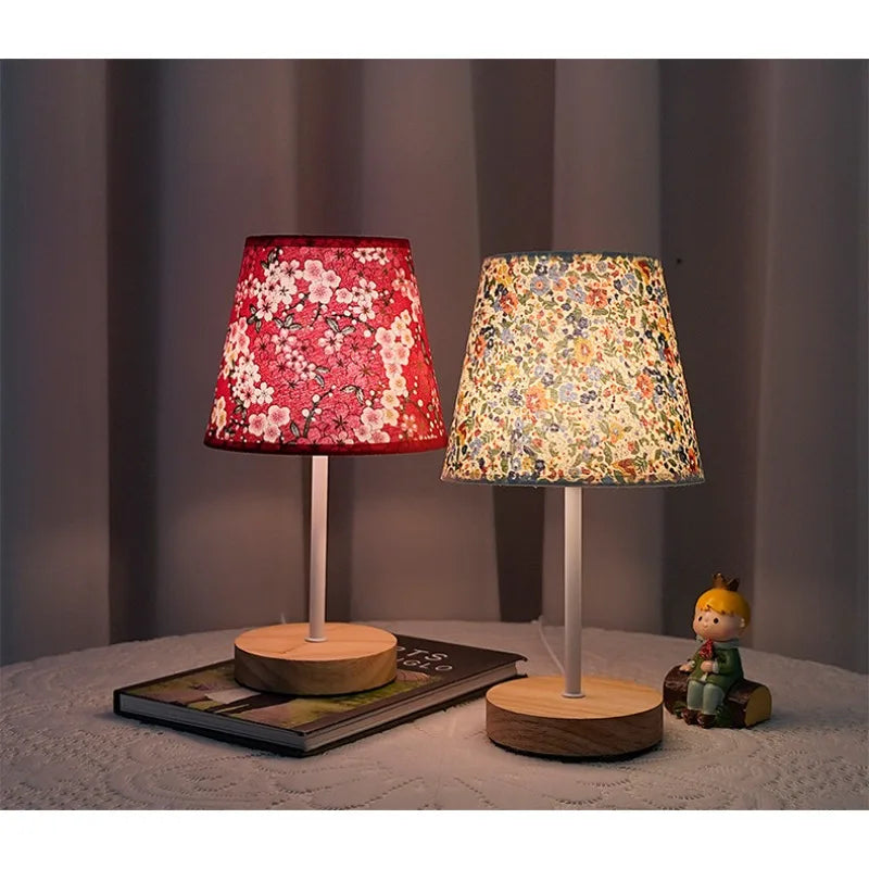 Solid Wood USB Desk Lamp – LED Bedside Night Light