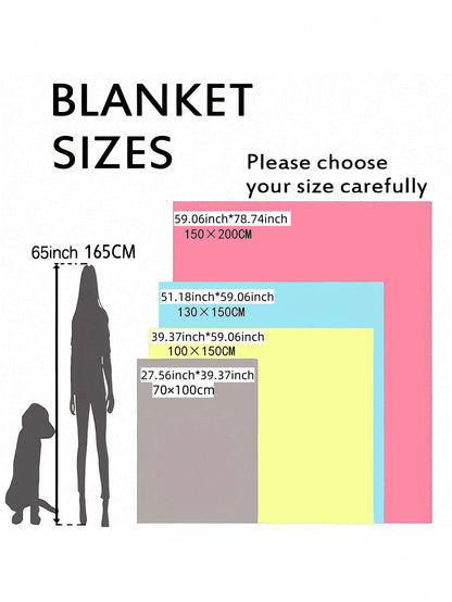 Flannel Heart-Print Blanket – Lightweight Patchwork Quilt