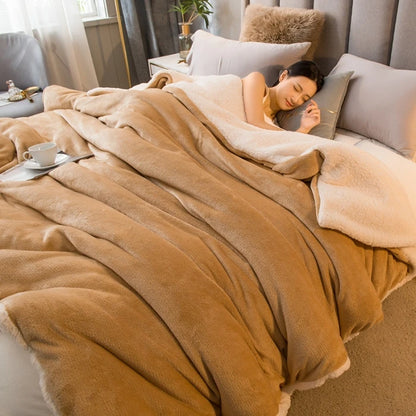 Wool Throw Blanket – Double-Sided Winter Bedspread