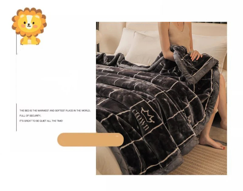 Weighted Raschel Plush Blanket – Thick & Warm (1PC)