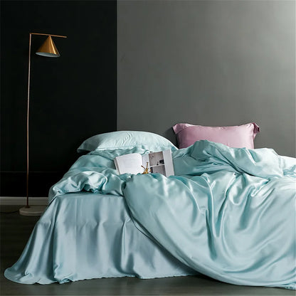 Sondeson 100% Silk Dark Blue Bedding Set – Queen & King