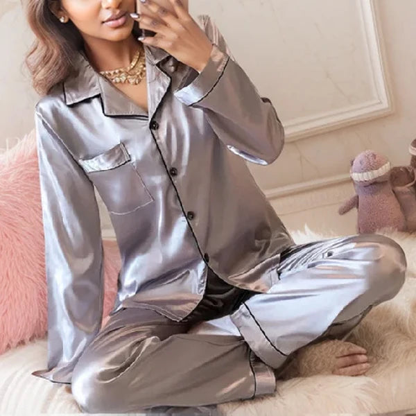 Plus Size Satin Pajama Set