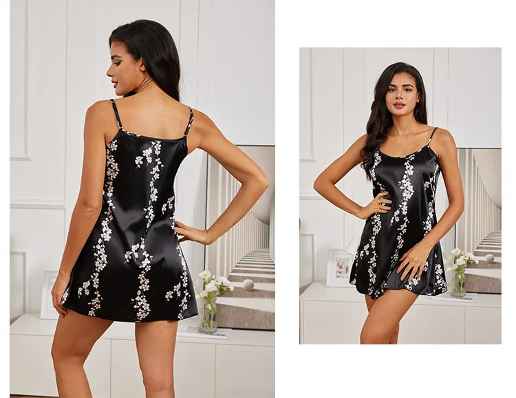 Silk Satin Suspender Nightdress