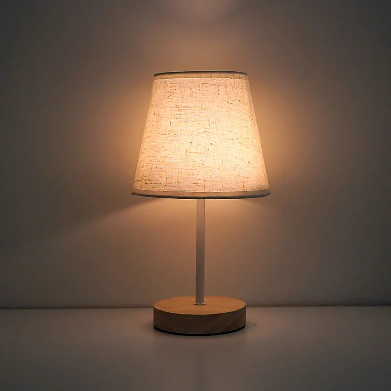 Solid Wood USB Desk Lamp – LED Bedside Night Light