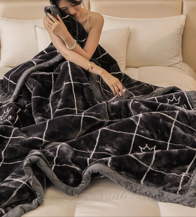 Weighted Raschel Plush Blanket – Thick & Warm (1PC)