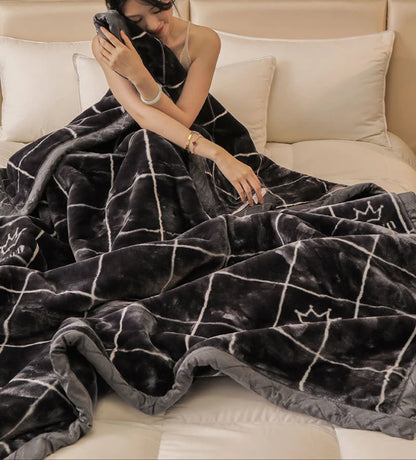 Weighted Raschel Plush Blanket – Thick & Warm (1PC)