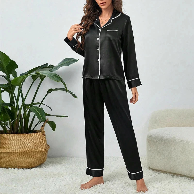 Plus Size Satin Pajama Set