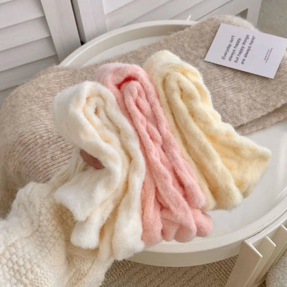 10 Pairs Women’s Plush Fried Dough Twist Socks – Autumn & Winter