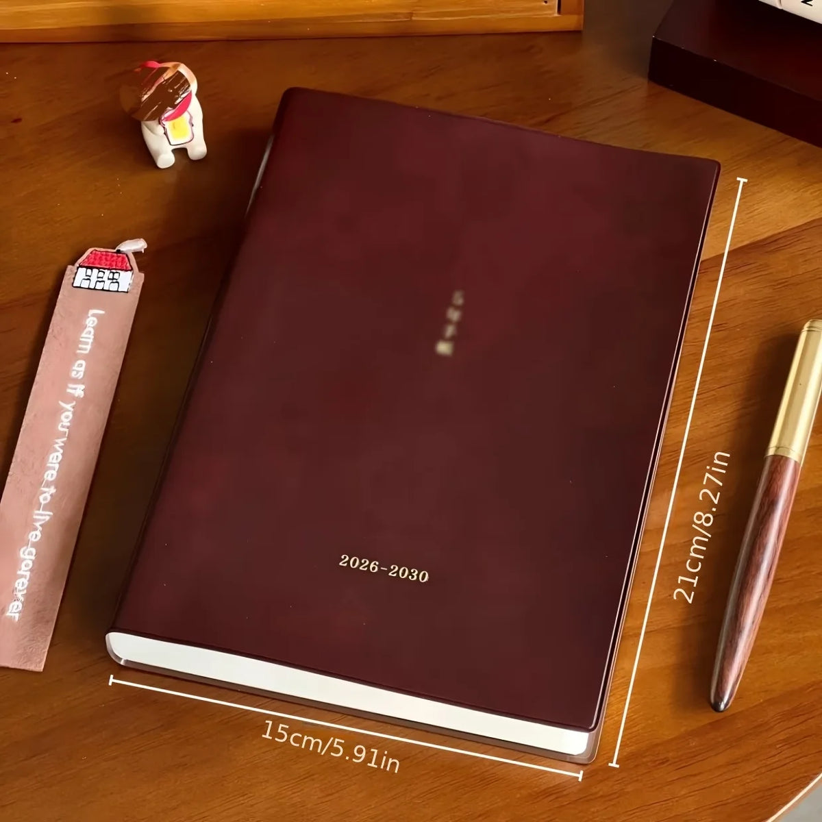 5-Year Vintage Leather Diary (2026–2030)