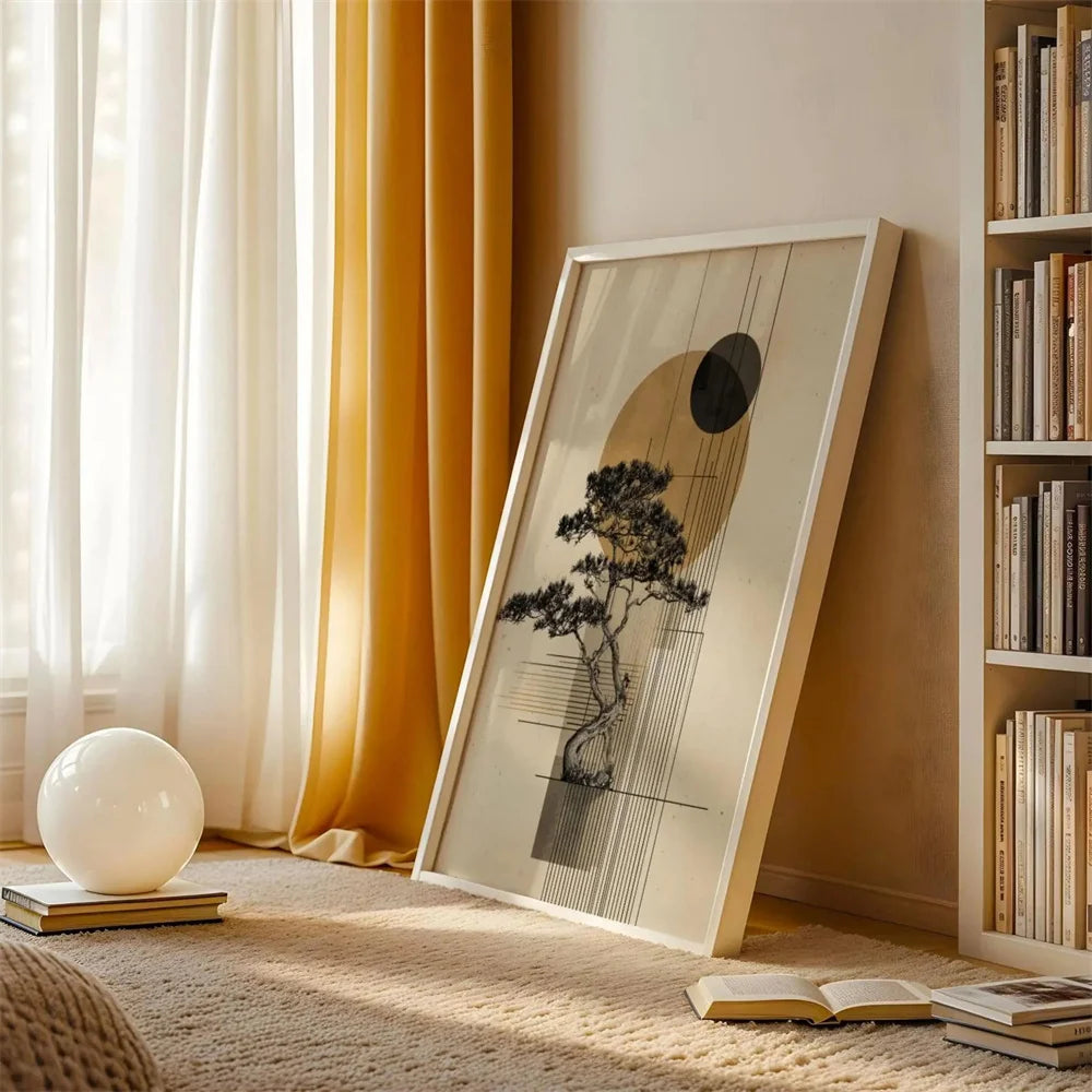 Japanese Bonsai Wall Art – Minimalist Zen Poster