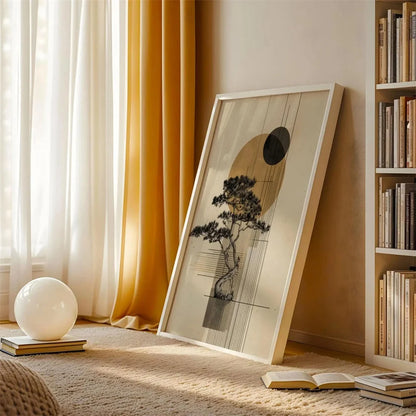 Japanese Bonsai Wall Art – Minimalist Zen Poster