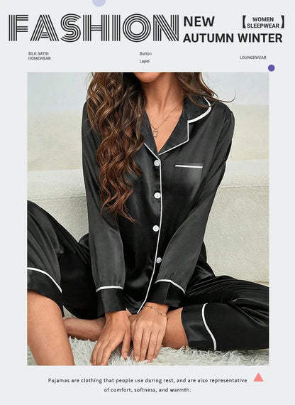Plus Size Satin Pajama Set