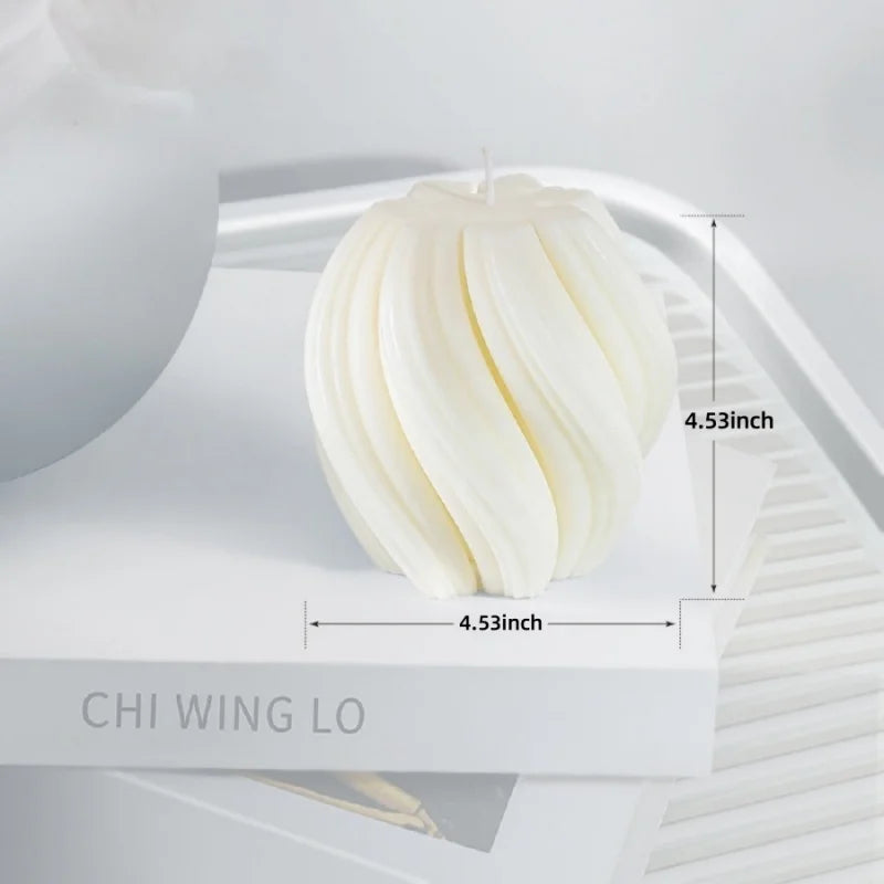 Large Ribbed Soy Wax Candle – Decorative Aromatherapy Pillar